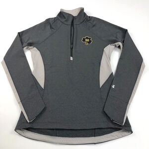 Under Armour FITTED HeatGear Notre Dame Irish Glitter Small Women's 1/4 Zip Gray